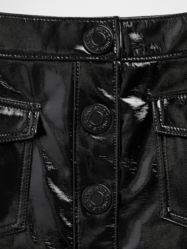 GapStudio ヴィーガン パテントレザー ミニスカート-4