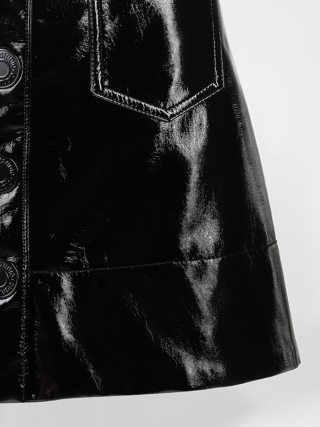 GapStudio ヴィーガン パテントレザー ミニスカート-5