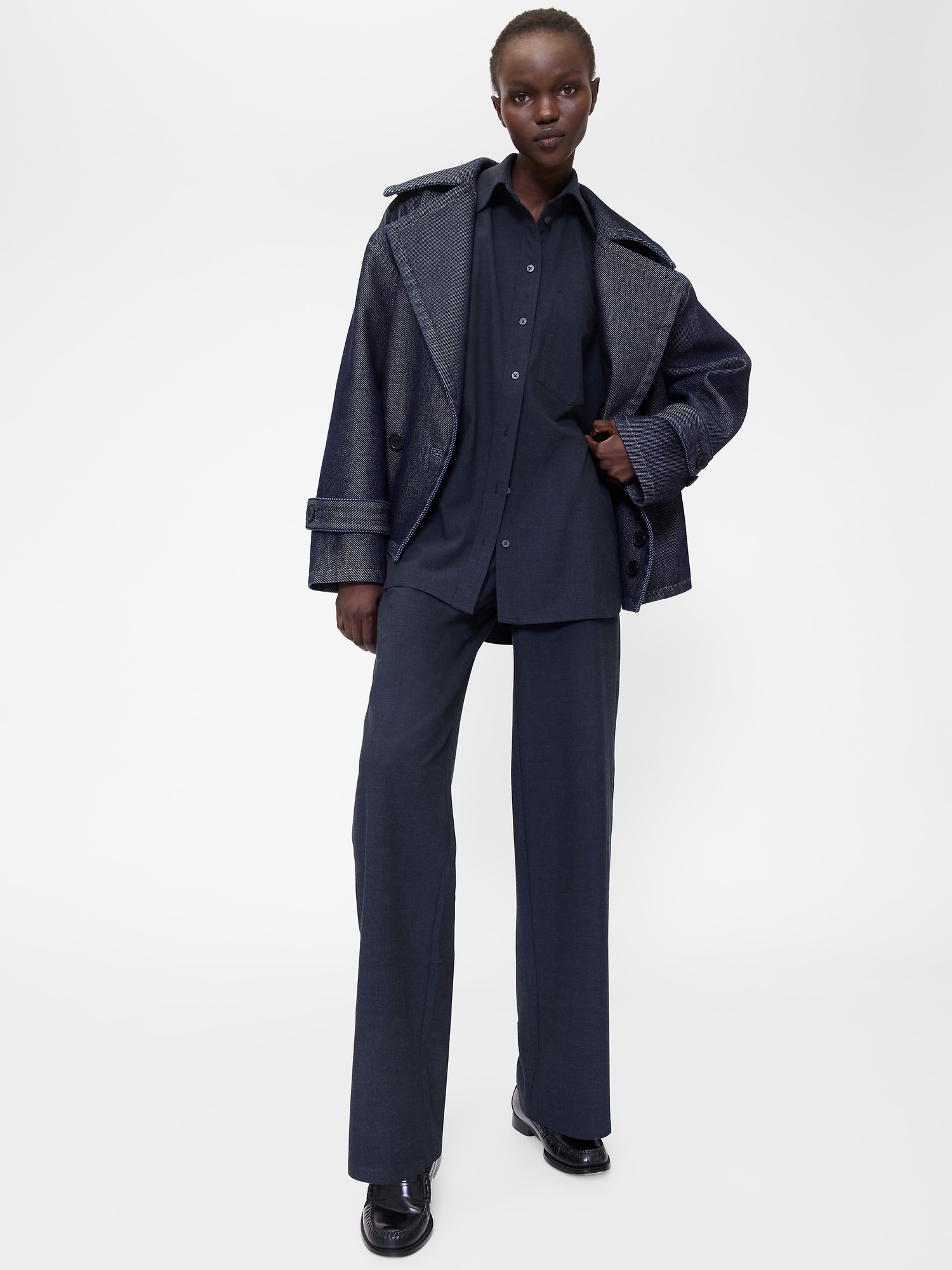 GapStudio デニム コクーンコート-3