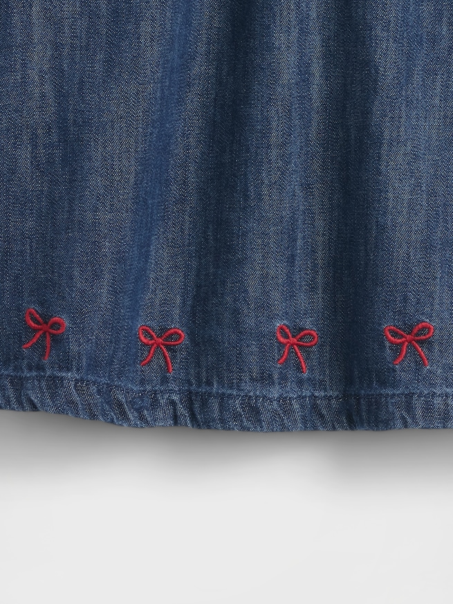 デニム ラッフルフリル 襟付きワンピース (ベビー)-2