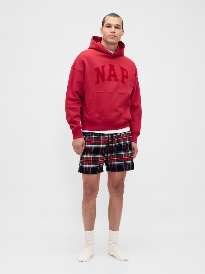 スーパーソフト フランネル パジャマ ボクサーショートパンツ (ユニセックス)-0