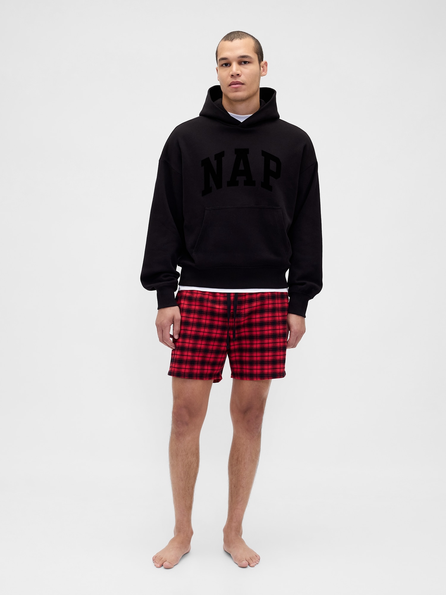 スーパーソフト フランネル パジャマ ボクサーショートパンツ (ユニセックス)-0