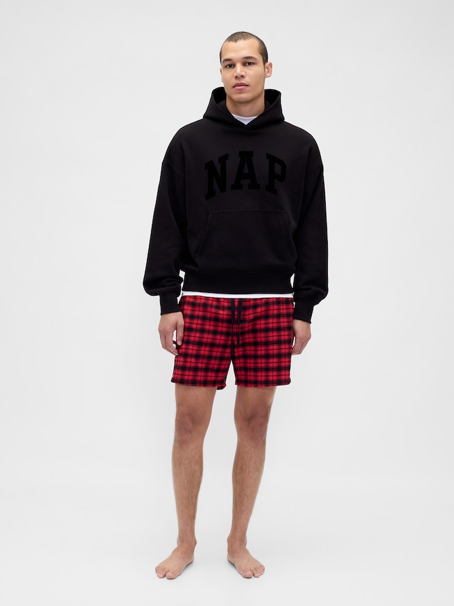 スーパーソフト フランネル パジャマ ボクサーショートパンツ (ユニセックス)-0