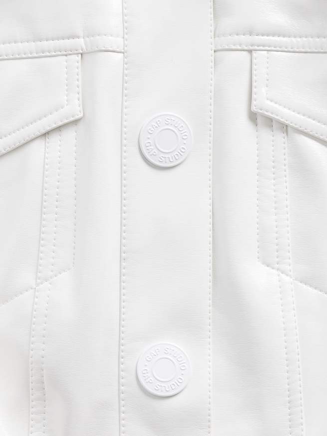 GapStudio ヴィーガン パテントレザー クロップジャケット-4