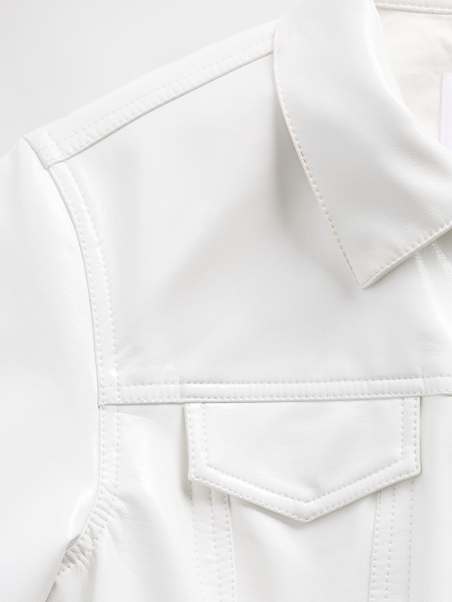 GapStudio ヴィーガン パテントレザー クロップジャケット-5