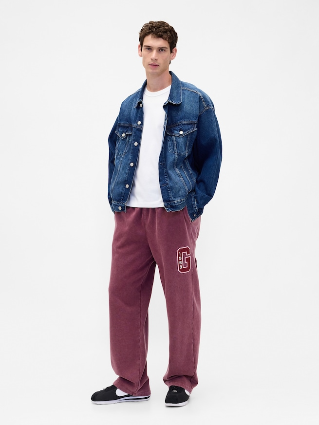 ヴィンテージソフト リラックスフィット GAPロゴ スウェットパンツ-3