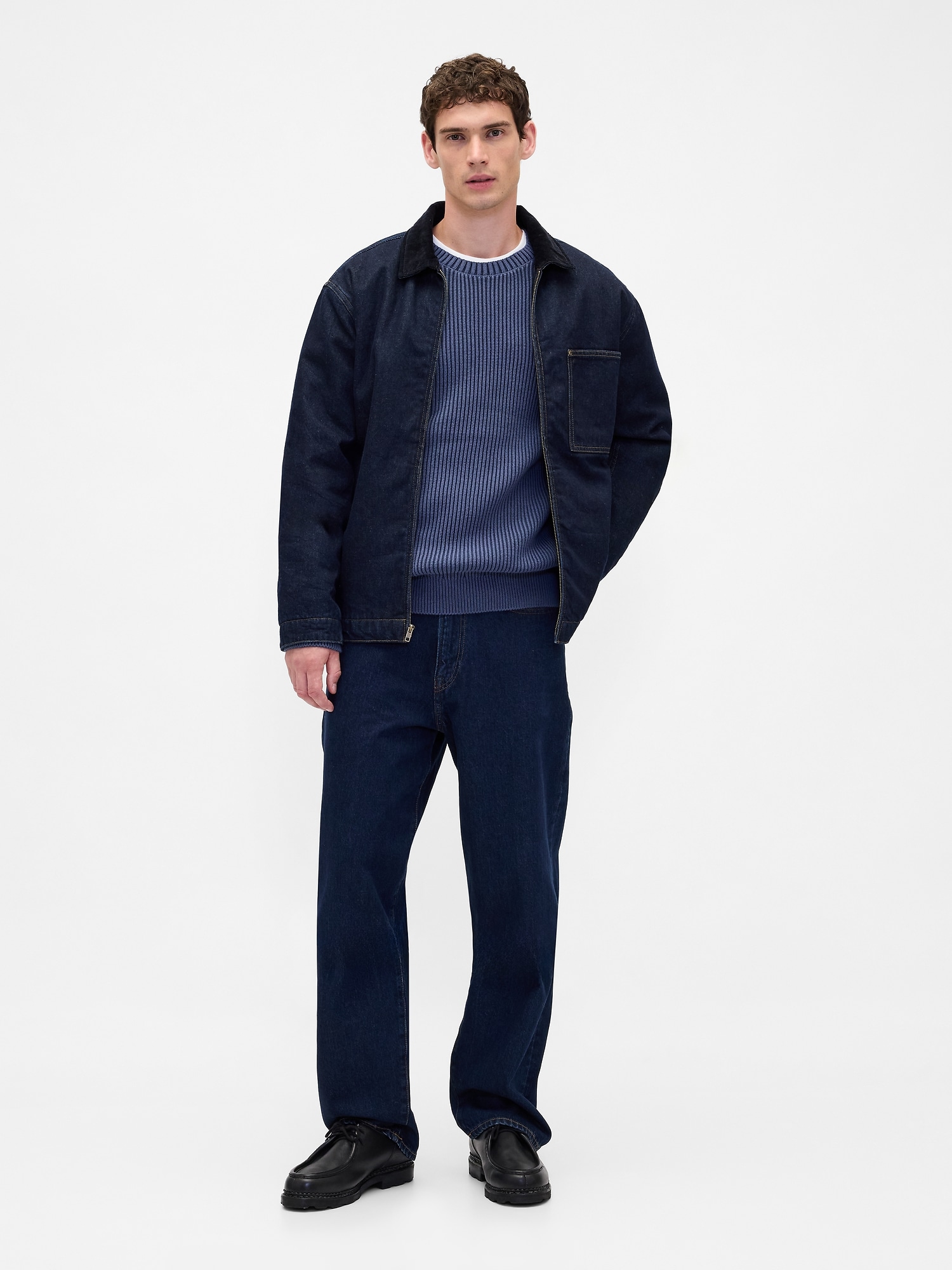 クラシック ラグラン クルーネックセーター-1