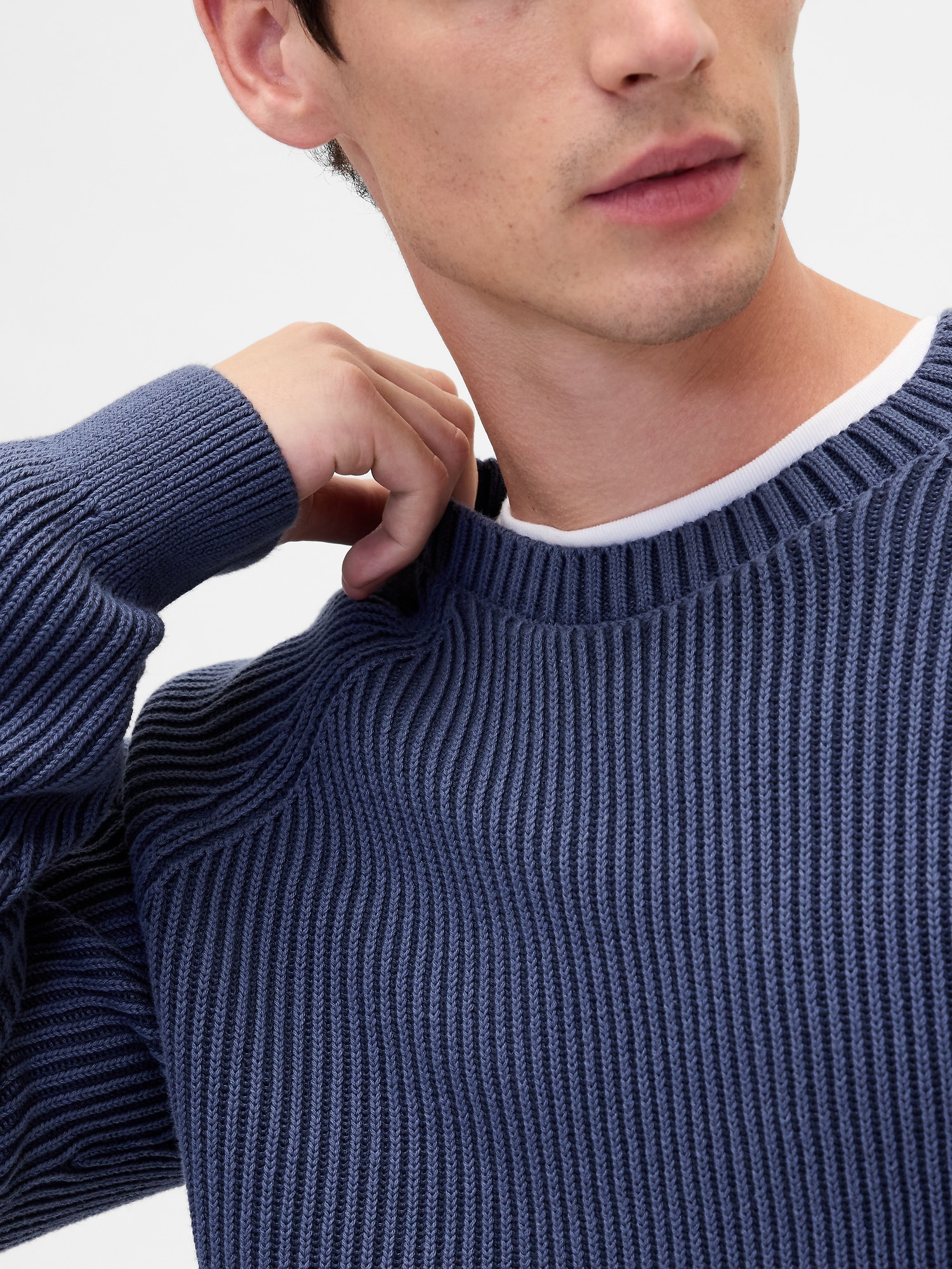 クラシック ラグラン クルーネックセーター-3