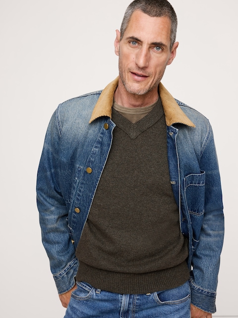 Italian Merino-Blend V-Neck Sweater