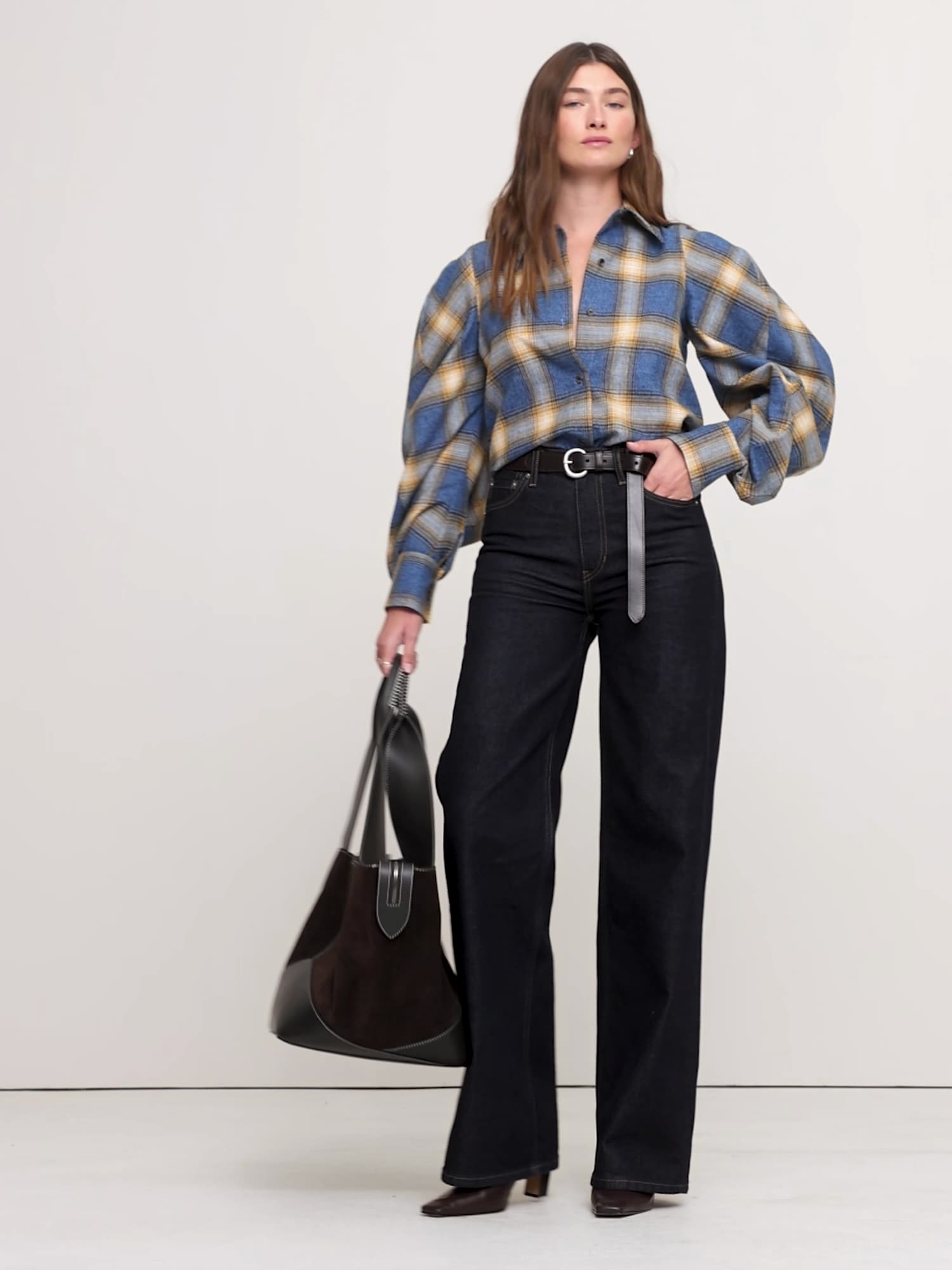 フランネル ボリューム スリーブ シャツ-5 フランネル ボリューム スリーブ シャツ-5