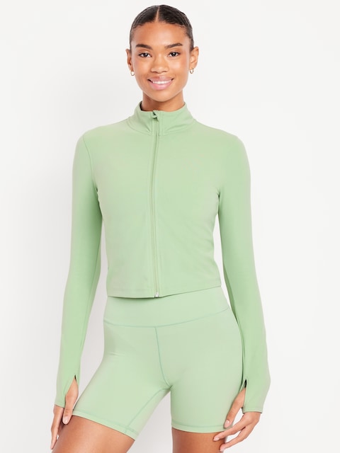 StudioSmooth Full-Zip Cropped Jacket