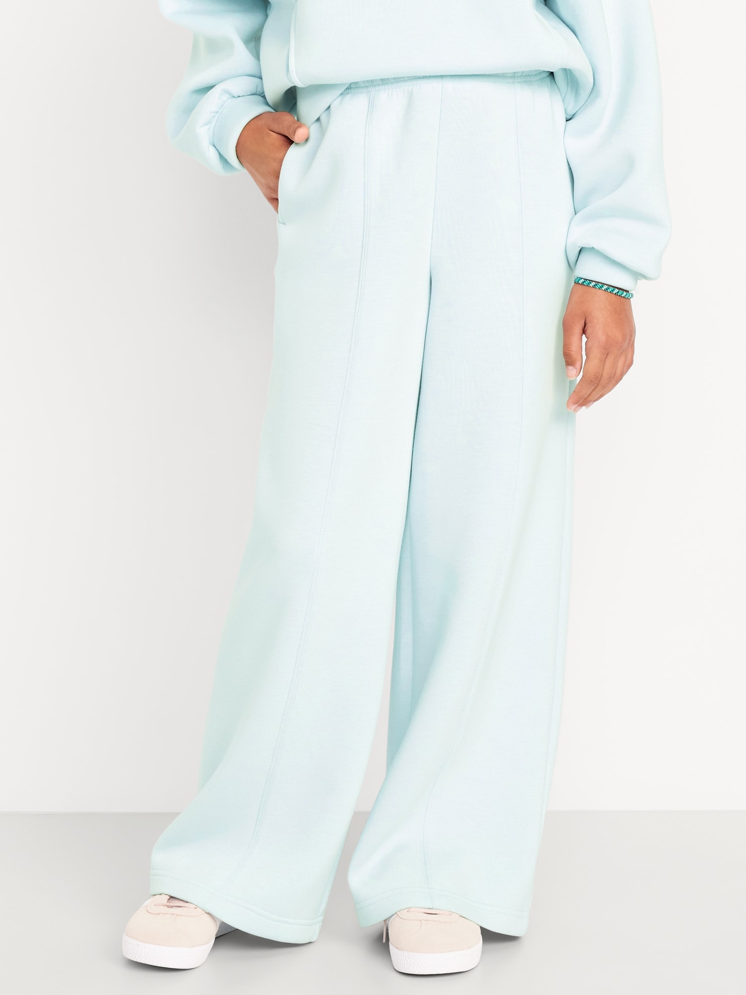 High-Waisted Bounce Fleece Wide-Leg Sweatpants for Girls