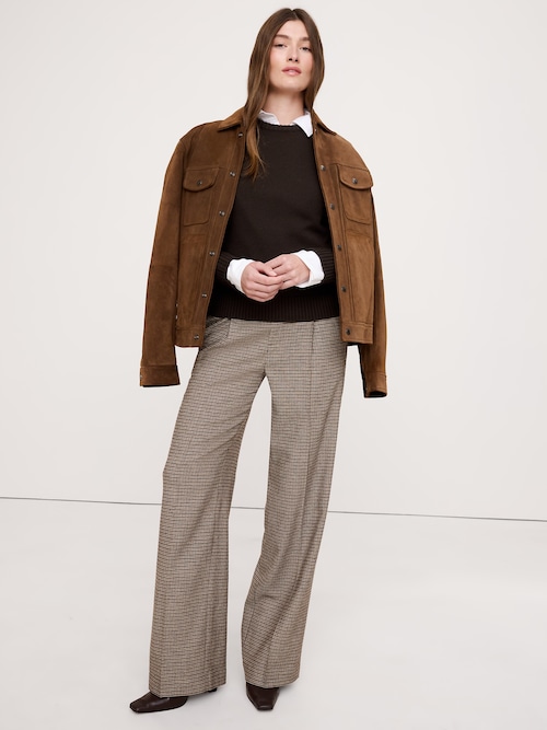 ミッドライズ ワイドレッグ フランネル ドローストリングパンツ ミッドライズ ワイドレッグ フランネル ドローストリングパンツ