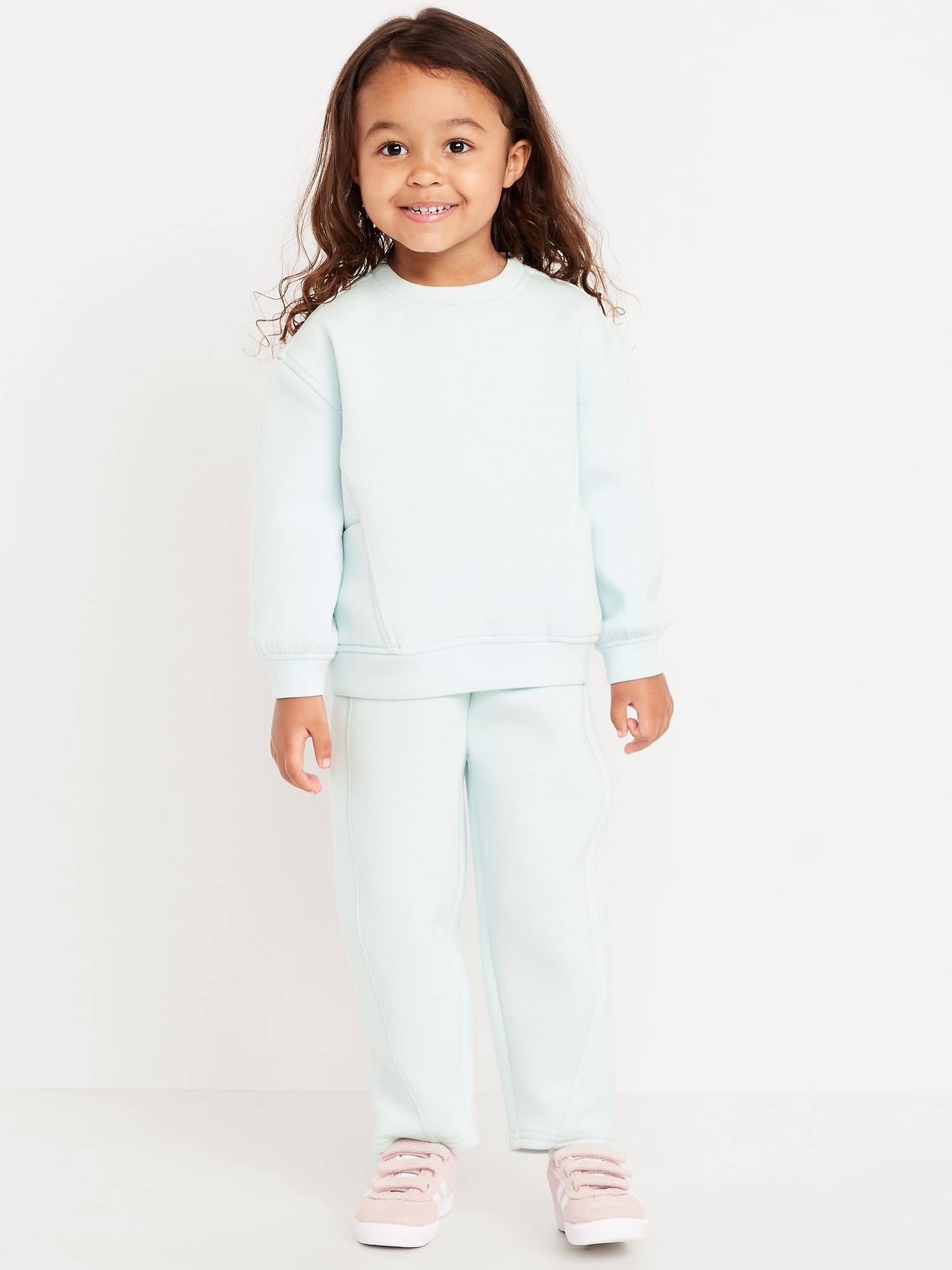 ENSEMBLE CHANDAIL RAS DU COU ET PANTALON MOLLETON RAFFINÉ POUR TOUTE-PETITE