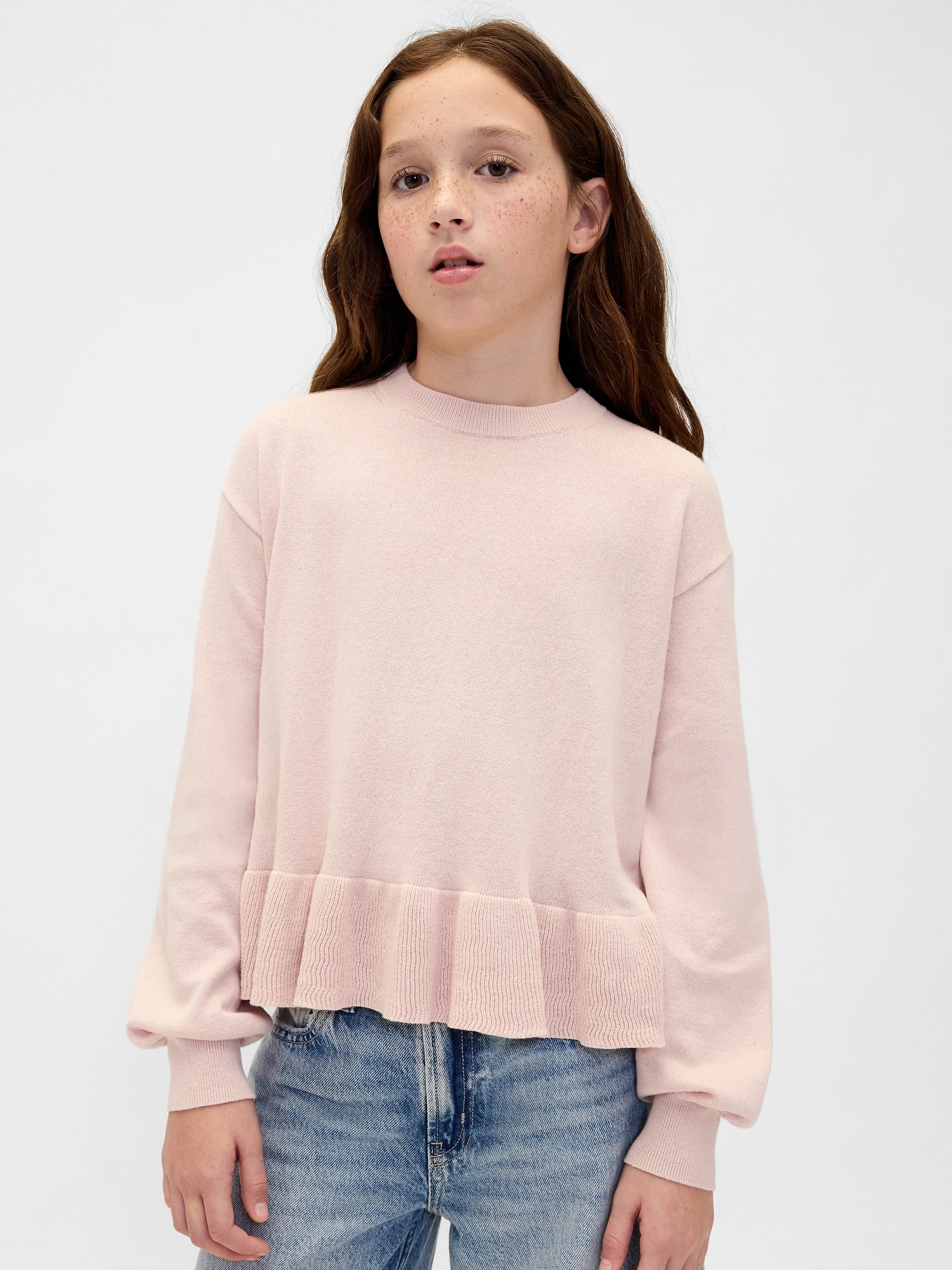 Kids Relaxed Peplum Sweater