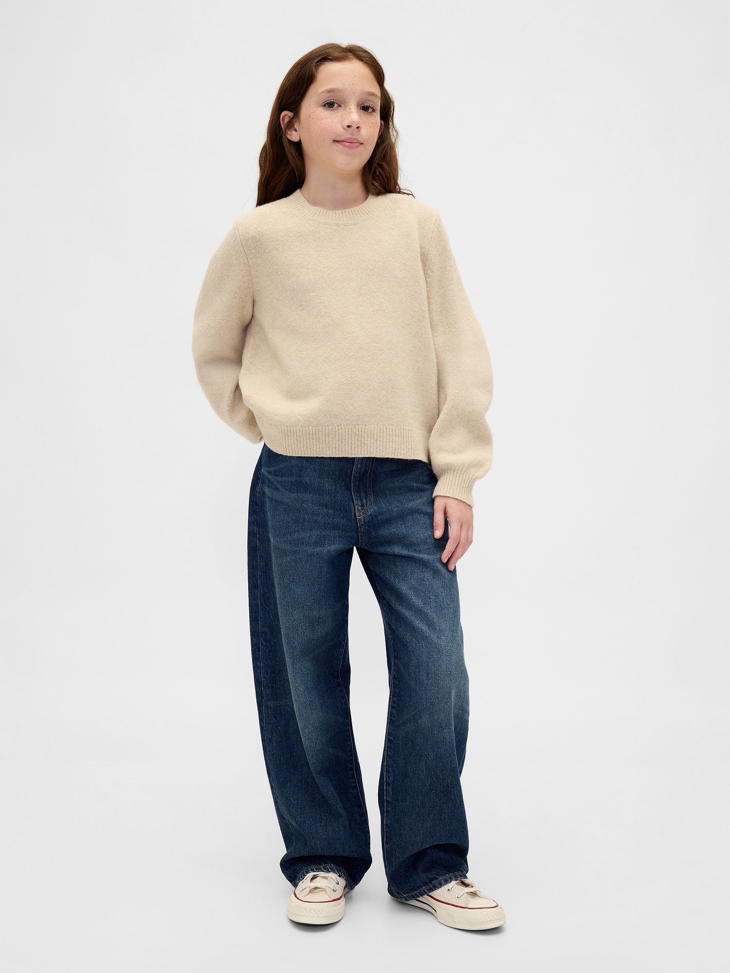 CashSoft カシミヤタッチ クルーネックセーター (キッズ)-3