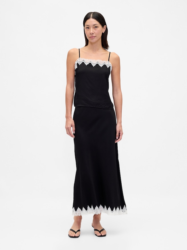 レーストリミング クロップド キャミソール-1