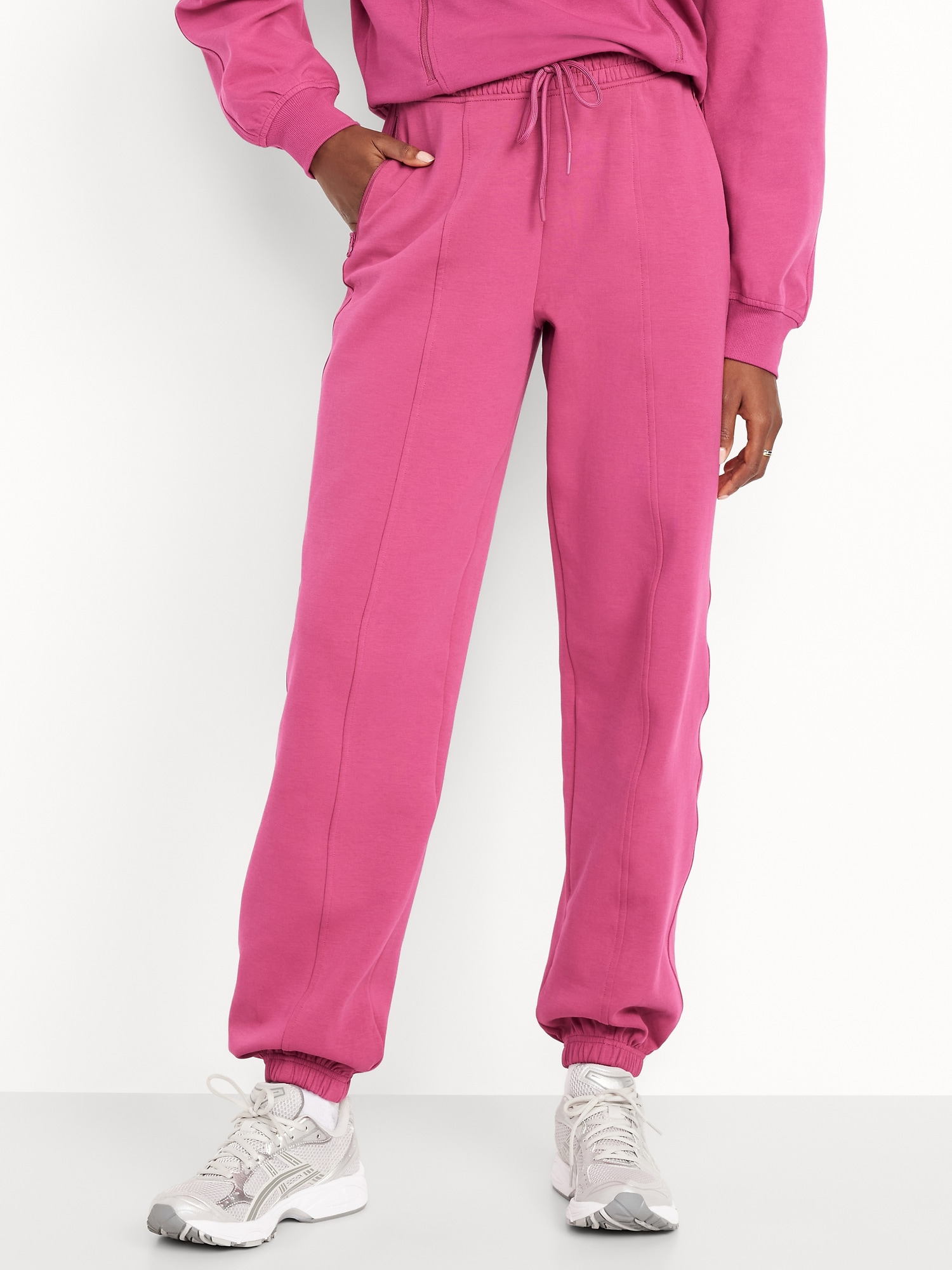 PANTALON CARGO À TAILLE HAUTE EN MOLLETON DYNAMIQUE