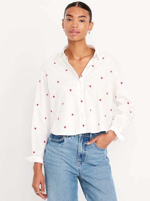 Cropped Button-Down Shirt