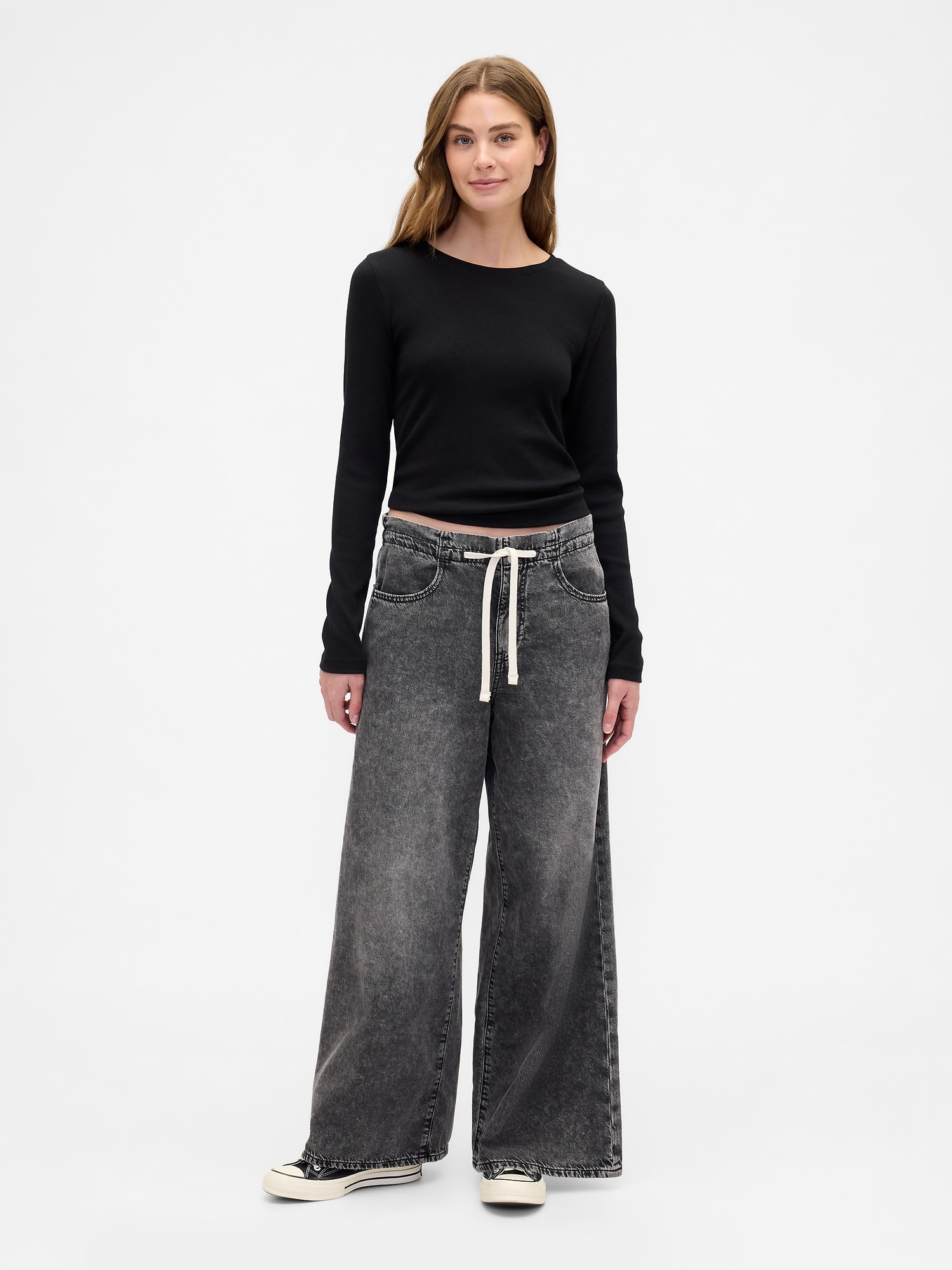 Mid Rise Pull-On SuperLight Baggy Jeans
