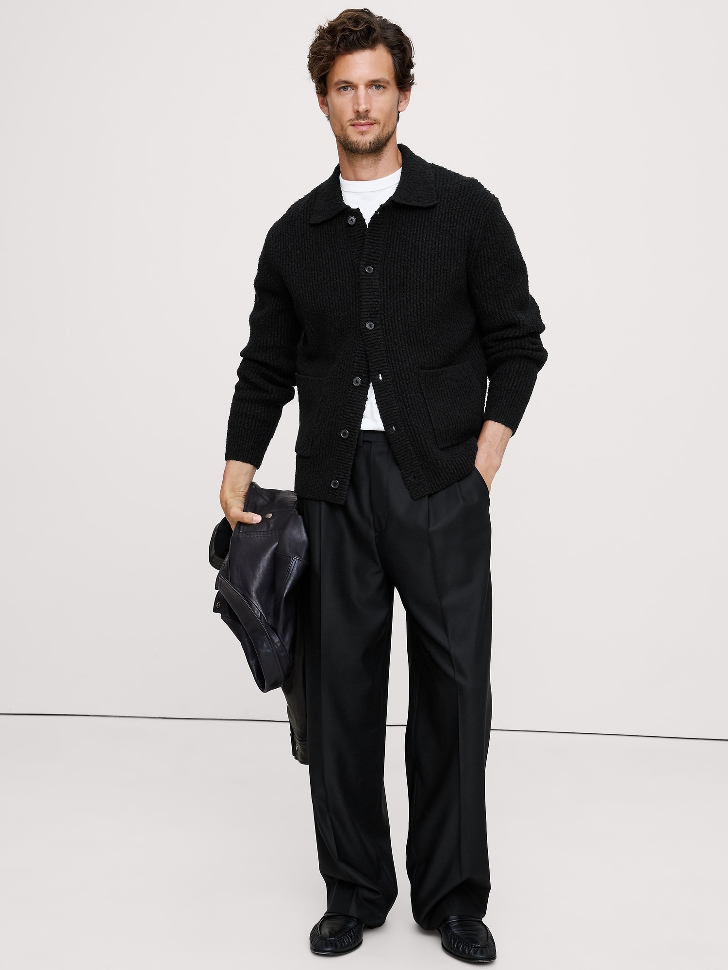 ブークレ リブ ポロカーディガン-0