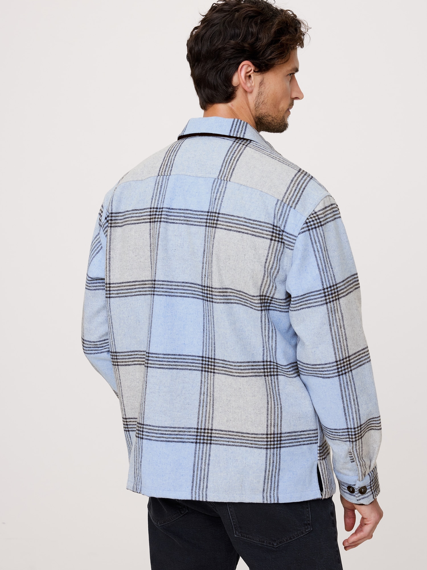 Relaxed-Fit Plaid Wool-Blend Overshirt