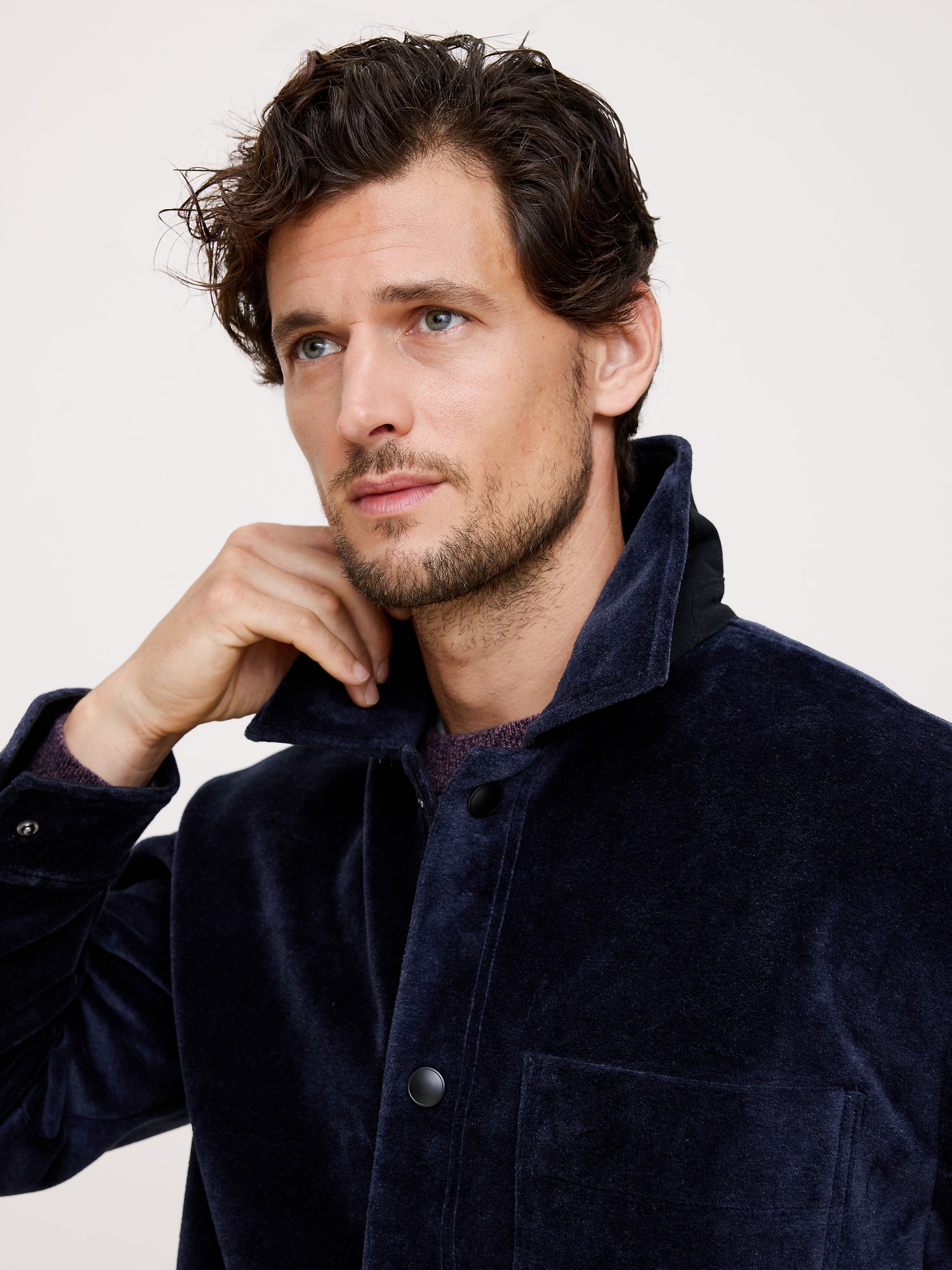 ベロア オーバーシャツ-2