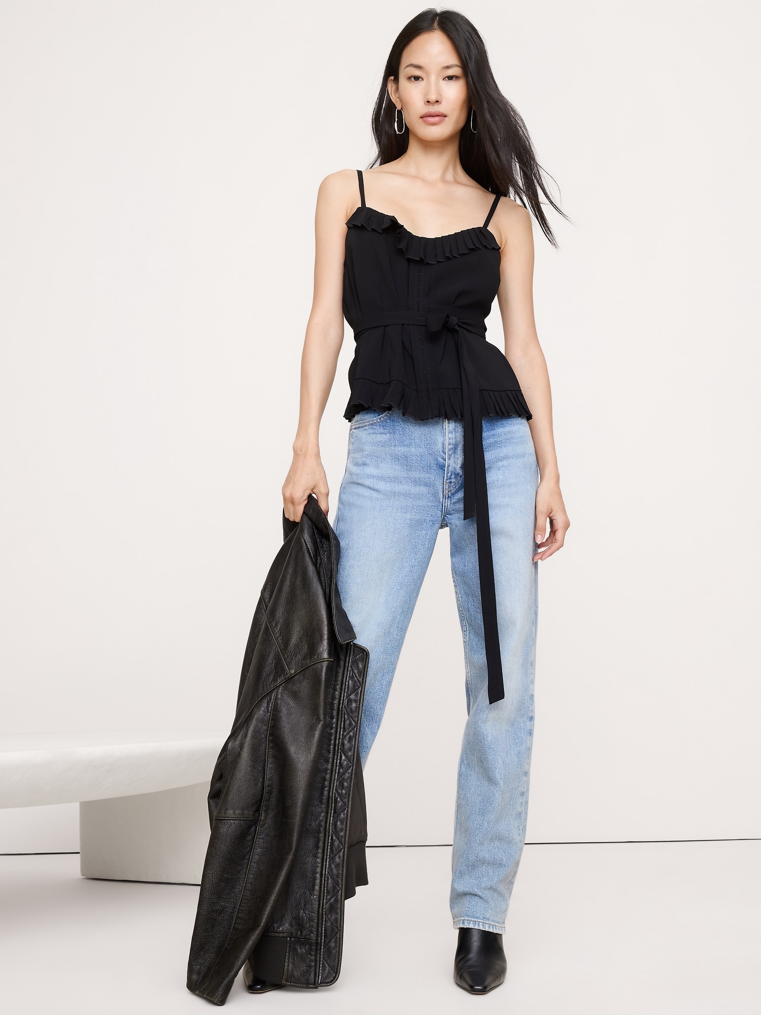 Georgette Ruffle Tank