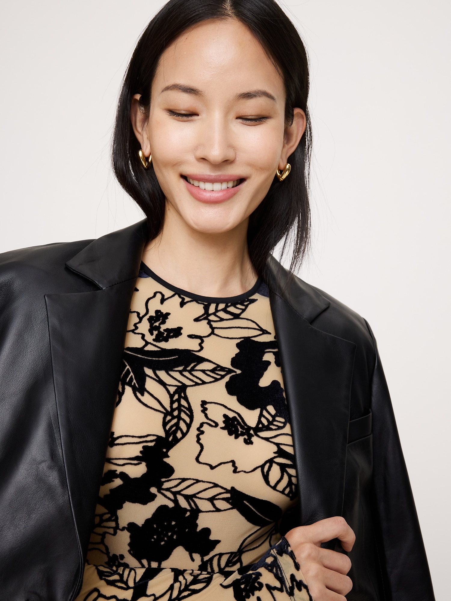 バーンアウト ベルベット クルーネック トップス-2 バーンアウト ベルベット クルーネック トップス-2