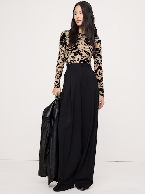 バーンアウト ベルベット クルーネック トップス