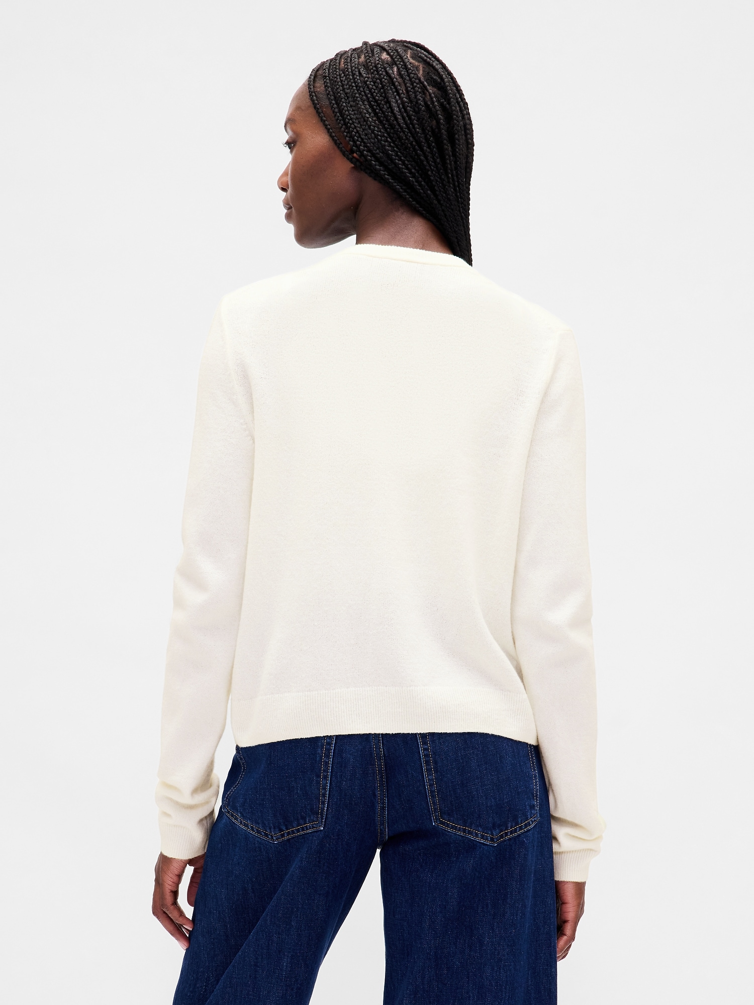 CashSoft カシミヤタッチ クロップドカーディガン-2