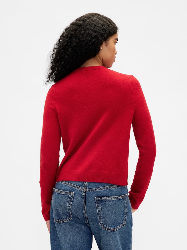 CashSoft カシミヤタッチ クロップドカーディガン-2