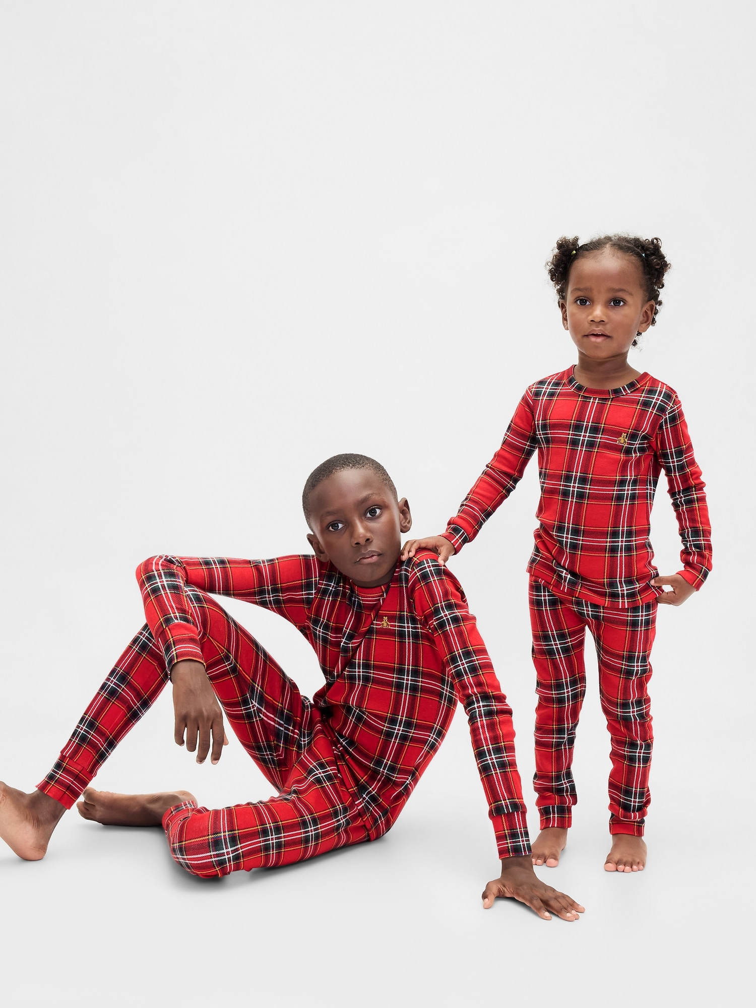 PYJAMA DES FÊTES EN COTON BIOLOGIQUE BROSSÉ POUR ENFANT ET BÉBÉ