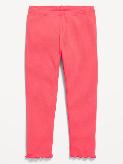 Rib-Knit Full-Length Leggings for Toddler Girls