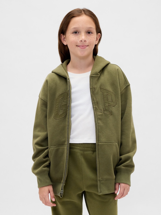 ヴィンテージソフト GAPロゴ ジップアップパーカー (キッズ)-1