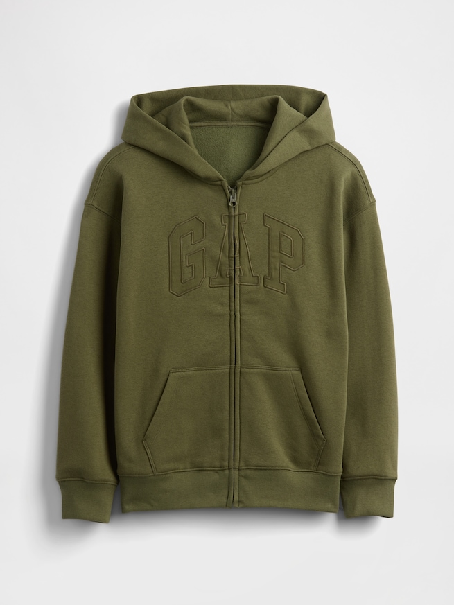 ヴィンテージソフト GAPロゴ ジップアップパーカー (キッズ)-5