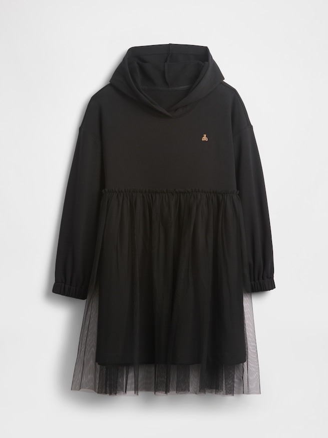 オーバーサイズ ミックスメディア パーカーワンピース-1