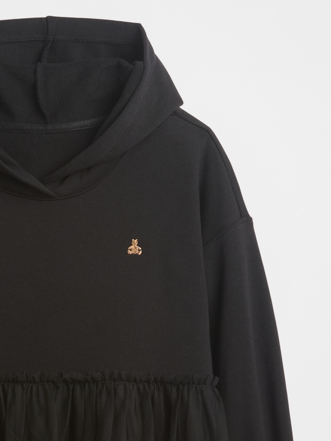 オーバーサイズ ミックスメディア パーカーワンピース-3