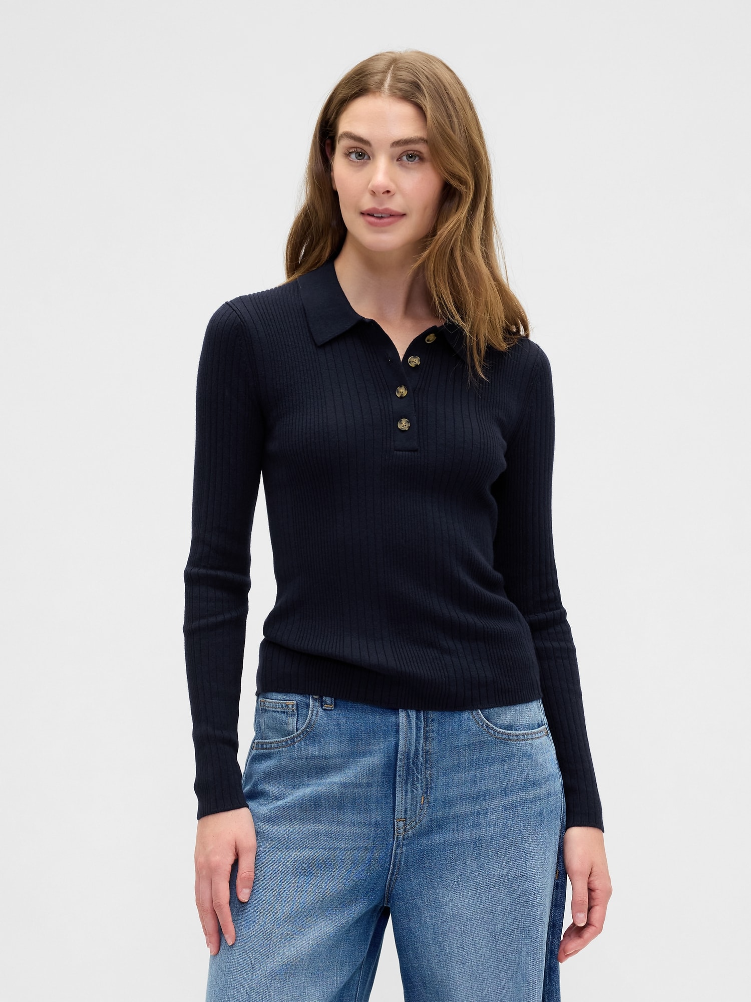 Ribbed Polo T-Shirt