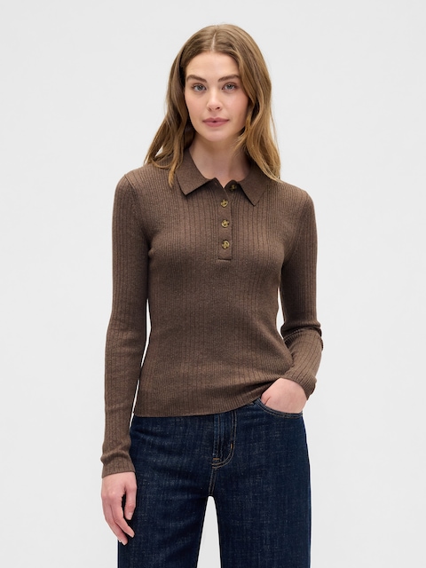 Ribbed Polo T-Shirt