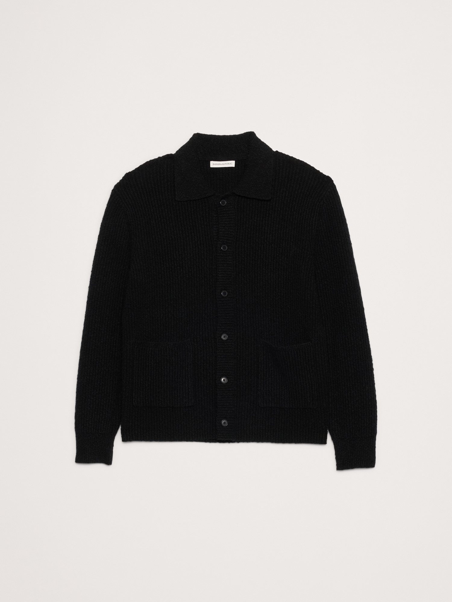 ブークレ リブ ポロカーディガン-4