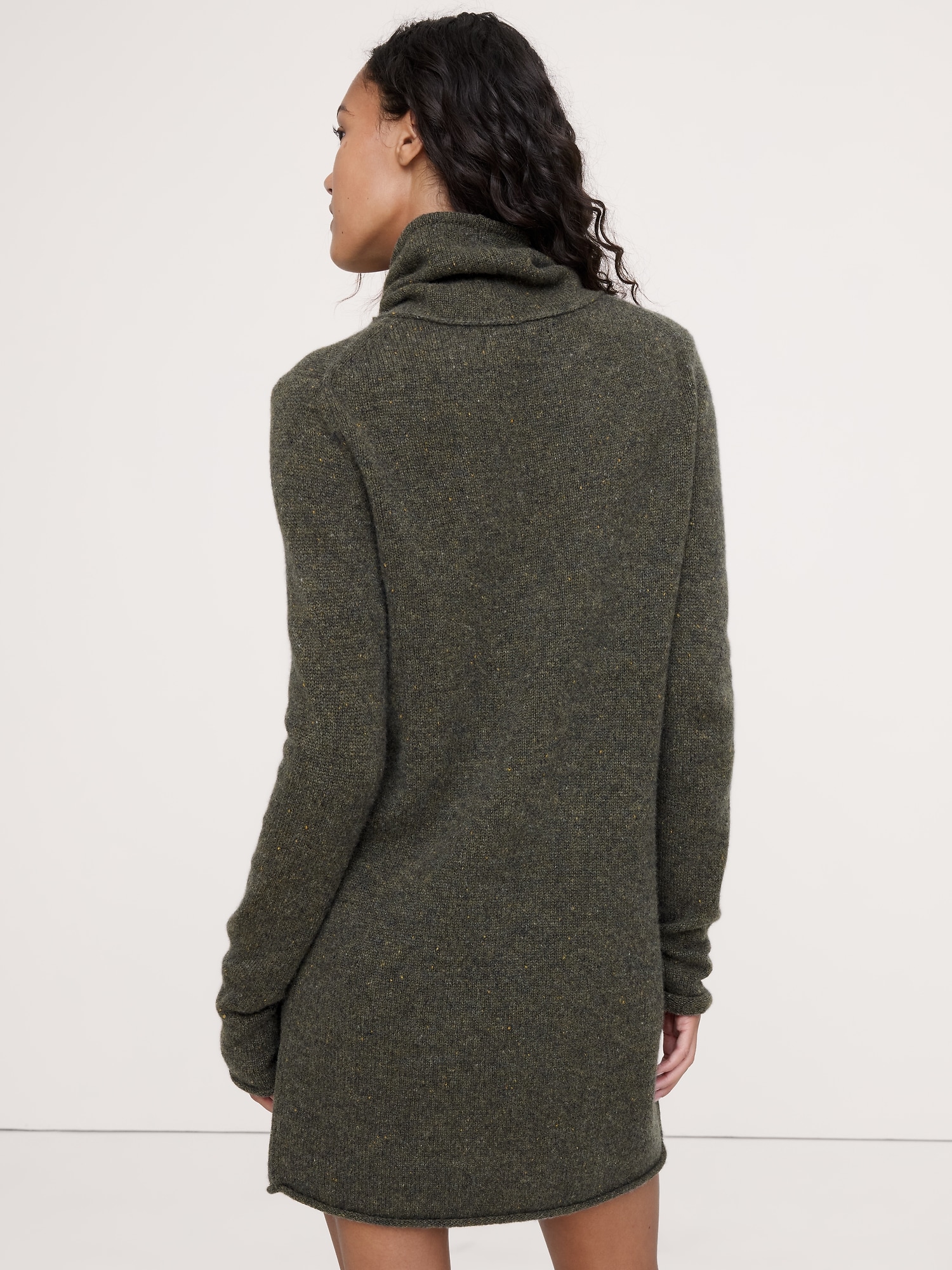 ライトウェイト カシミヤ タートルネック ミニドレス-1 ライトウェイト カシミヤ タートルネック ミニドレス-1