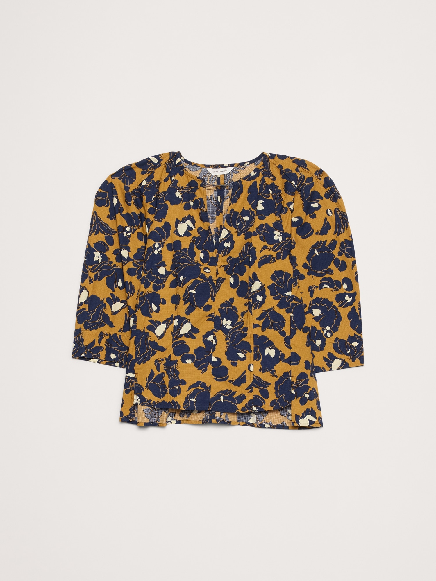 ストレッチ コットン ボリュームスリーブ トップス-4