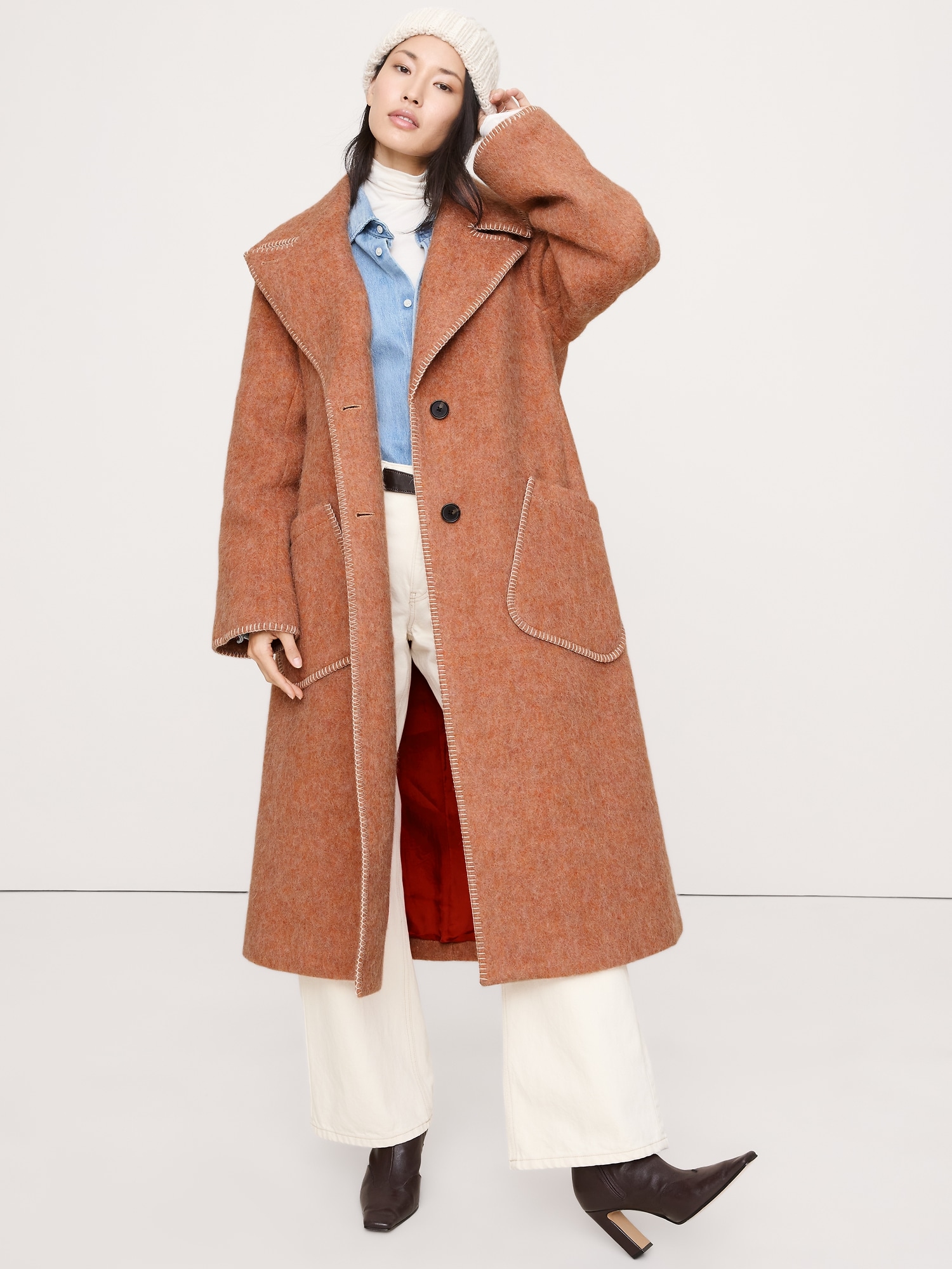 ファジー イタリアン ウールブレンド トップコート-2