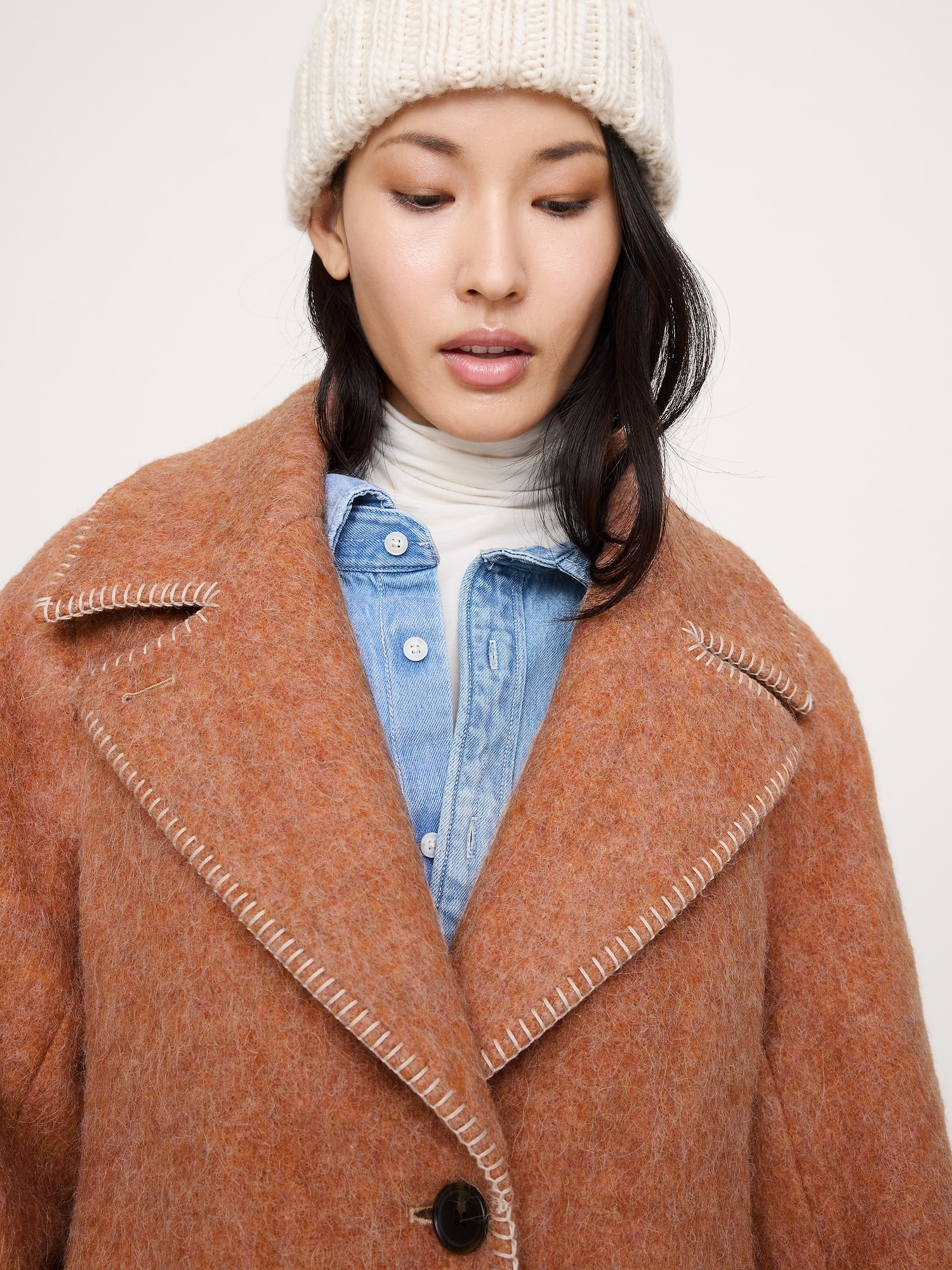 ファジー イタリアン ウールブレンド トップコート-6