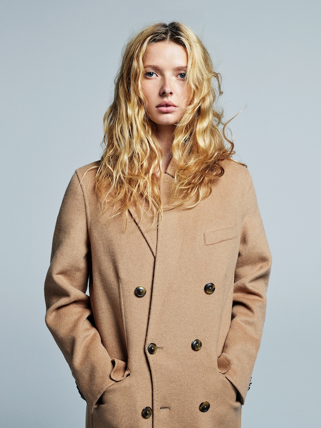 GapStudio ウールブレンド ダブルブレストコート (ユニセックス)-8