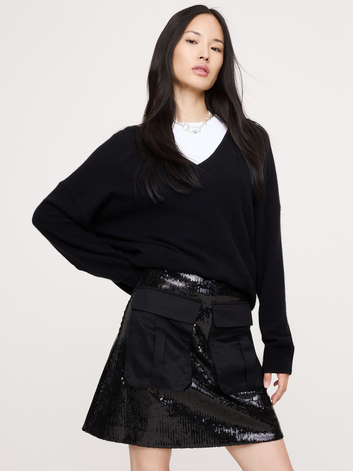 Sequin Ponte Mini Skirt