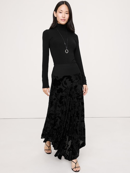 バーンアウト ベルベット アシンメトリー スカート