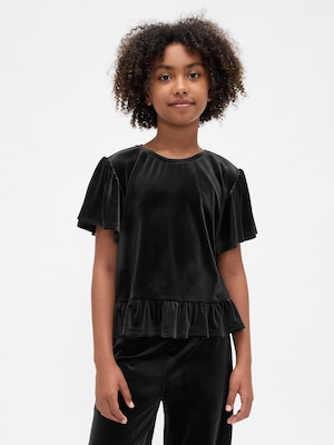 ベロア ペプラム トップス (キッズ)