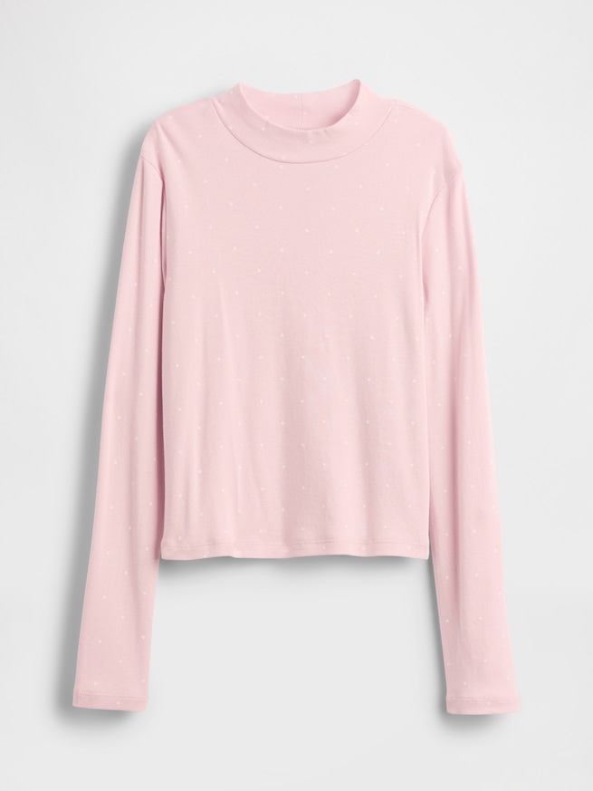 リブ モックネック Tシャツ (キッズ)-1